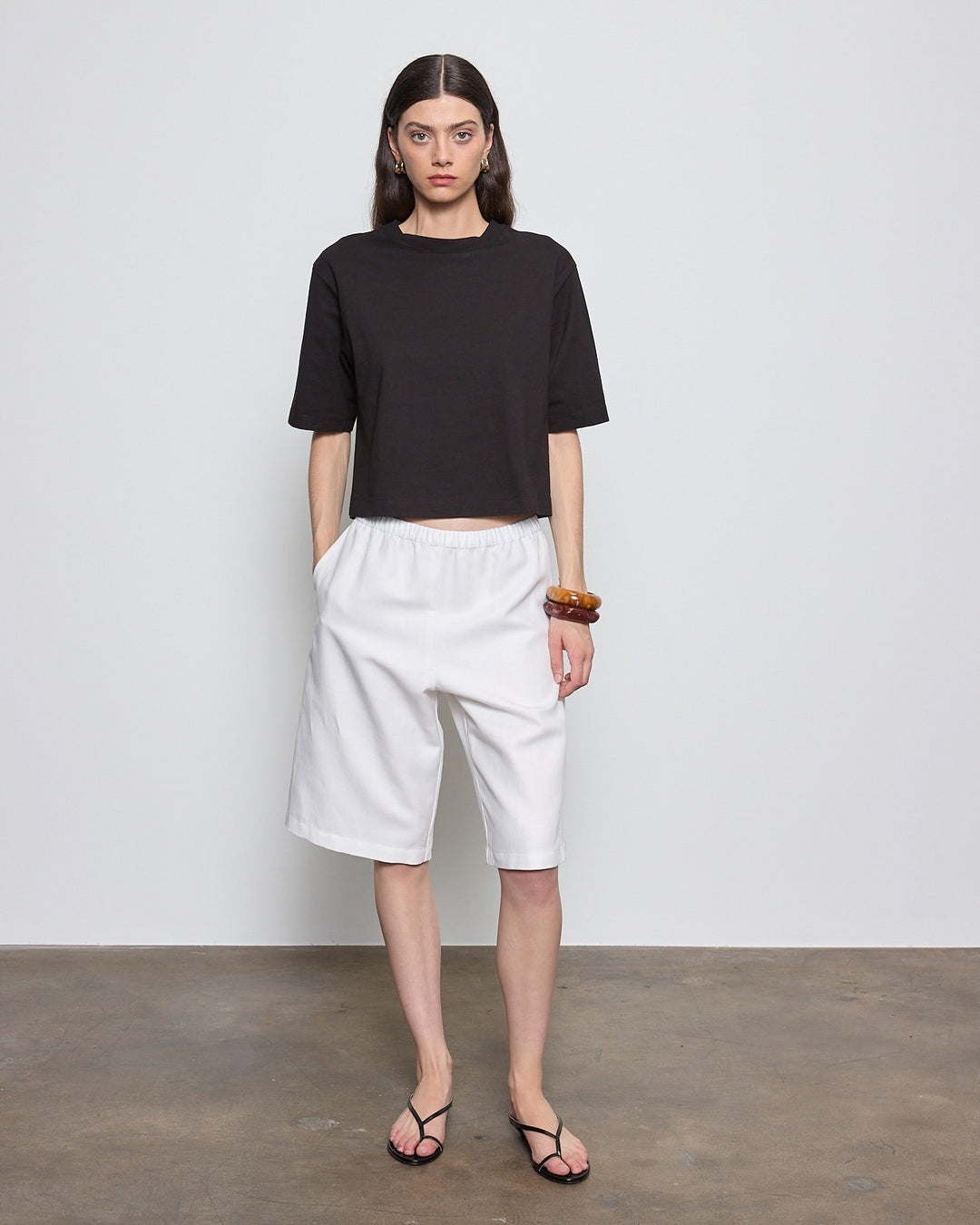 ENZA COSTA - Supima Structured Tee in Black