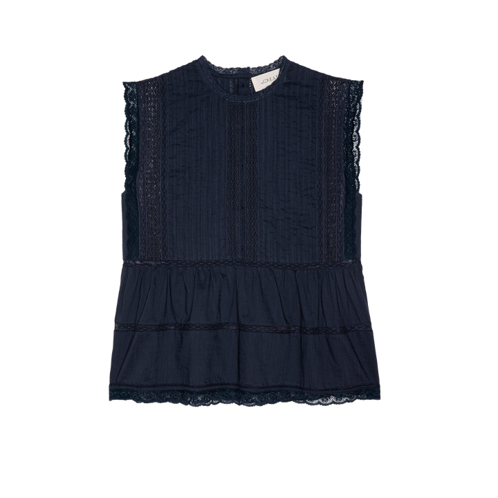 THE GREAT - The Sonnet Top in Navy