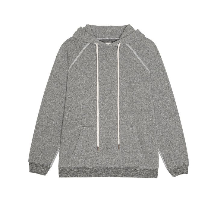 THE GREAT - The Fleece Pullover Hoodie in Dark Heather Grey