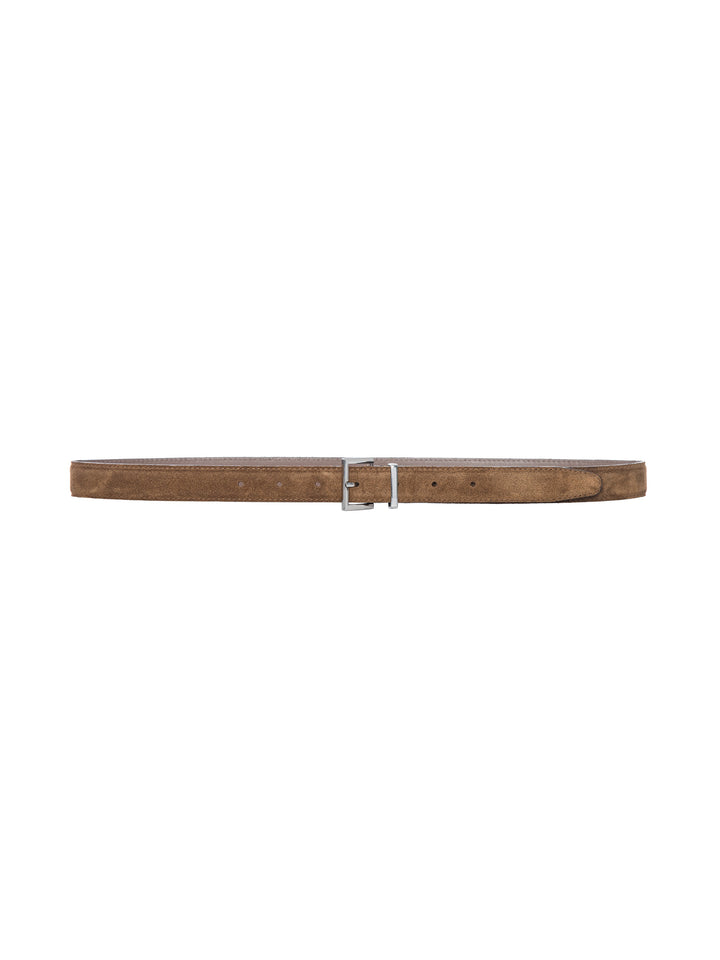 Frame - The Suede Square Buckle Belt in Date