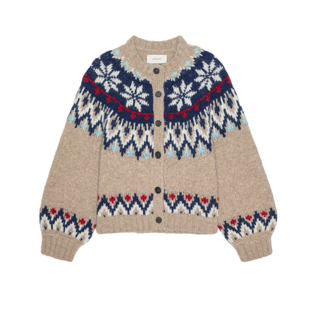 THE GREAT - The Winter Fairisle Cardigan in Snowflake