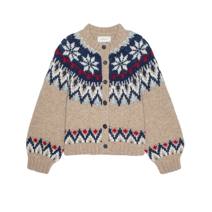 THE GREAT - The Winter Fairisle Cardigan in Snowflake