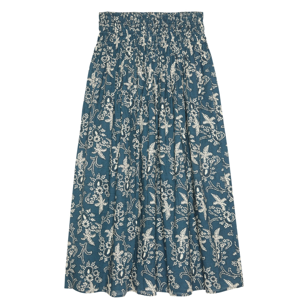 THE GREAT - The Viola Skirt in Indigo Bandana