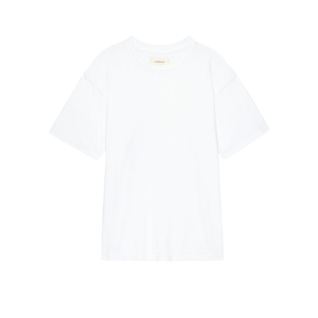 THE GREAT - The Slouchy Crew Tee in True White Short Sleeve Tees