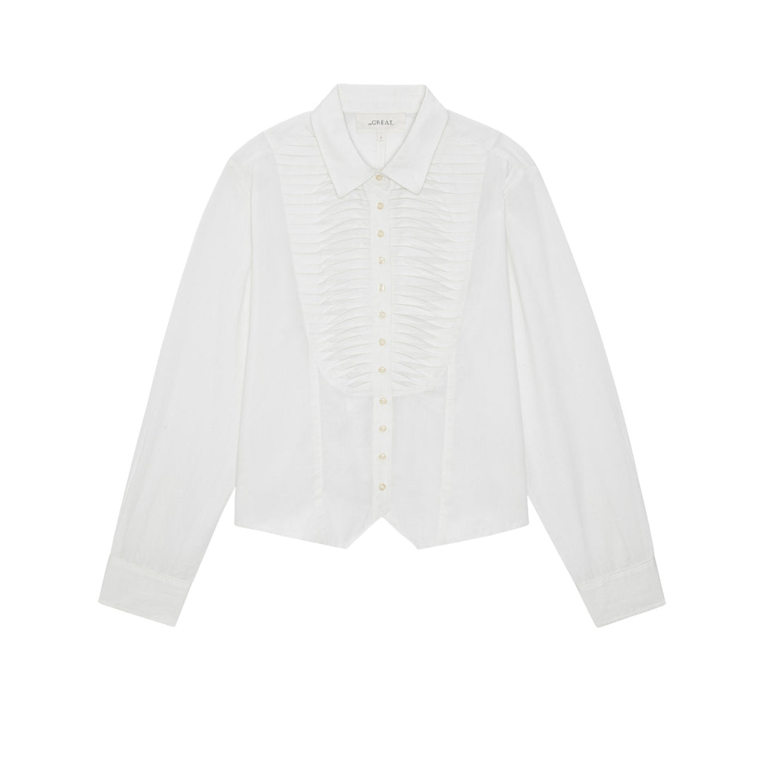 THE GREAT - The Waistcoat Button Up in White