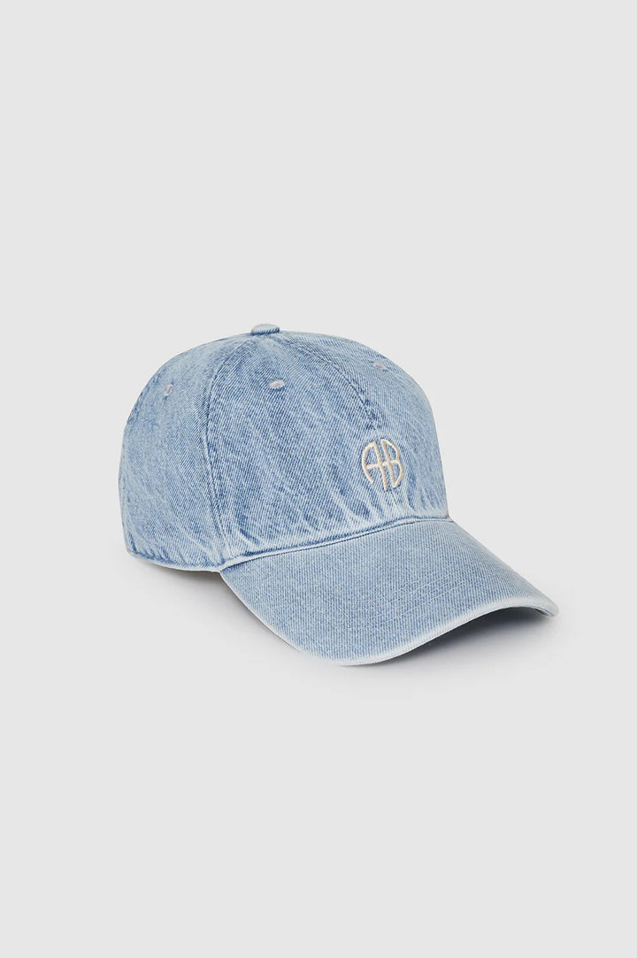 Anine Bing - Jeremy AB Baseball Cap in Bleached Blue Denim Hats
