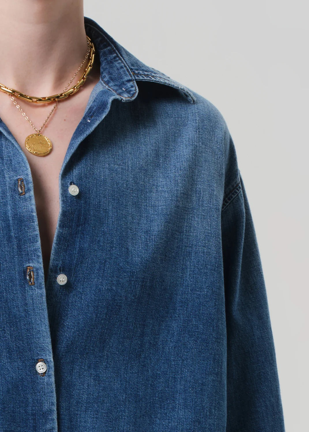 CITIZENS OF HUMANITY - Ana Cropped Shirt in Somerset Button Up Shirt