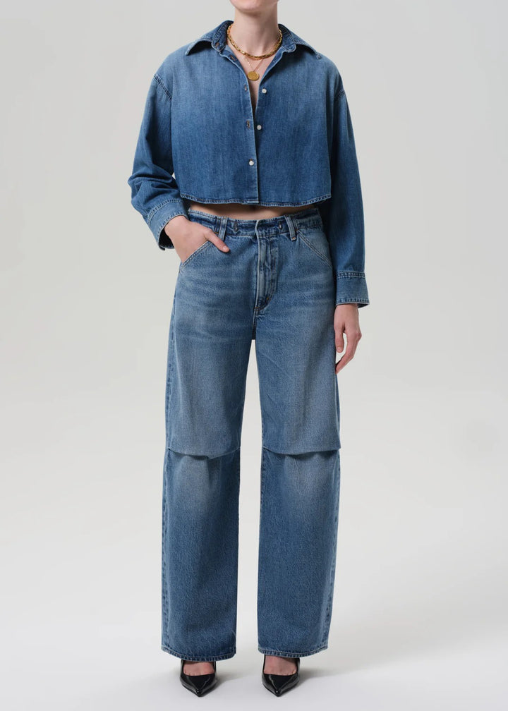 CITIZENS OF HUMANITY - Ana Cropped Shirt in Somerset Button Up Shirt