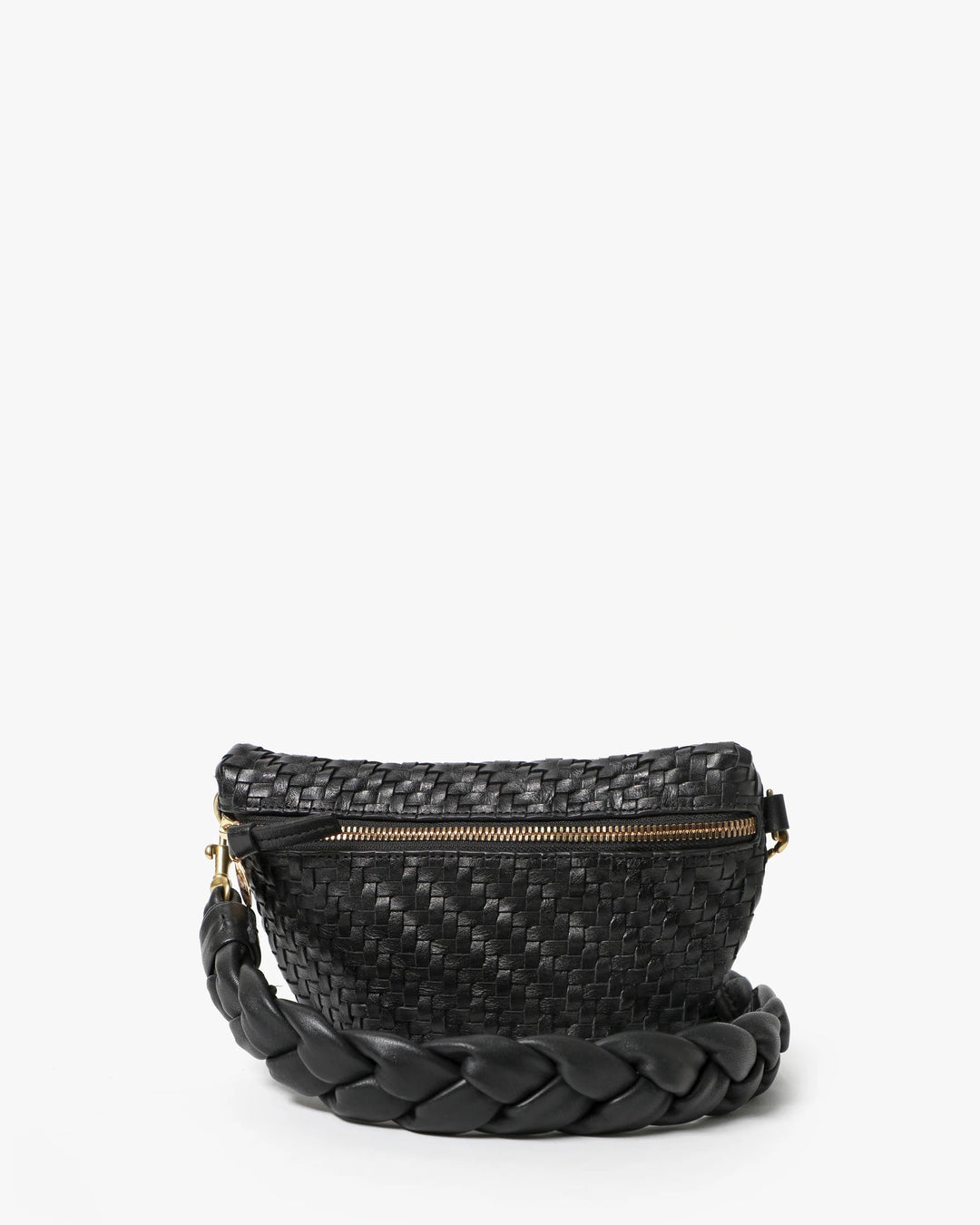 Clare V. - Petite Fanny in Black Woven Zig Zag