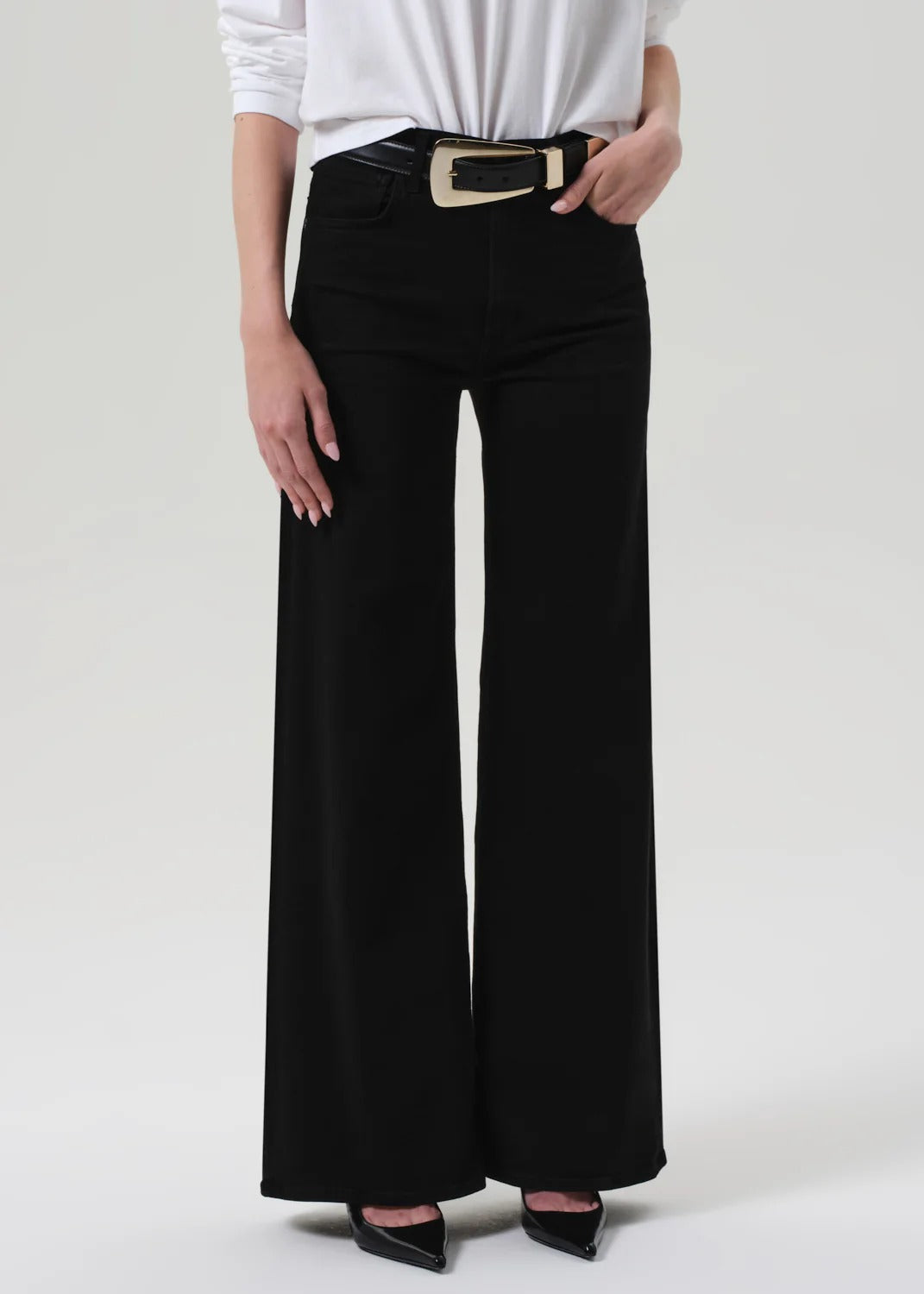 Citizens of Humanity - Lyra Long Wide Leg in Plush Black