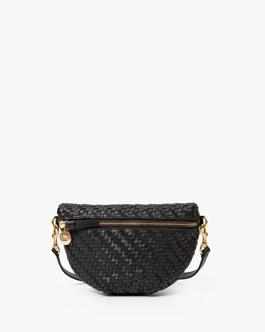 Clare V. - Petite Fanny in Black Woven Zig Zag