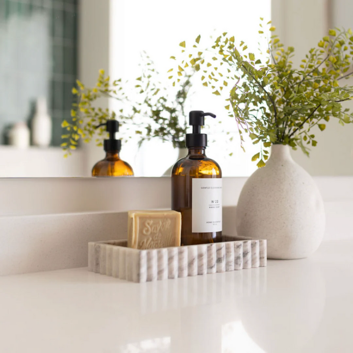 Blond Genius - Beige Fluted Marble Bridge Tray