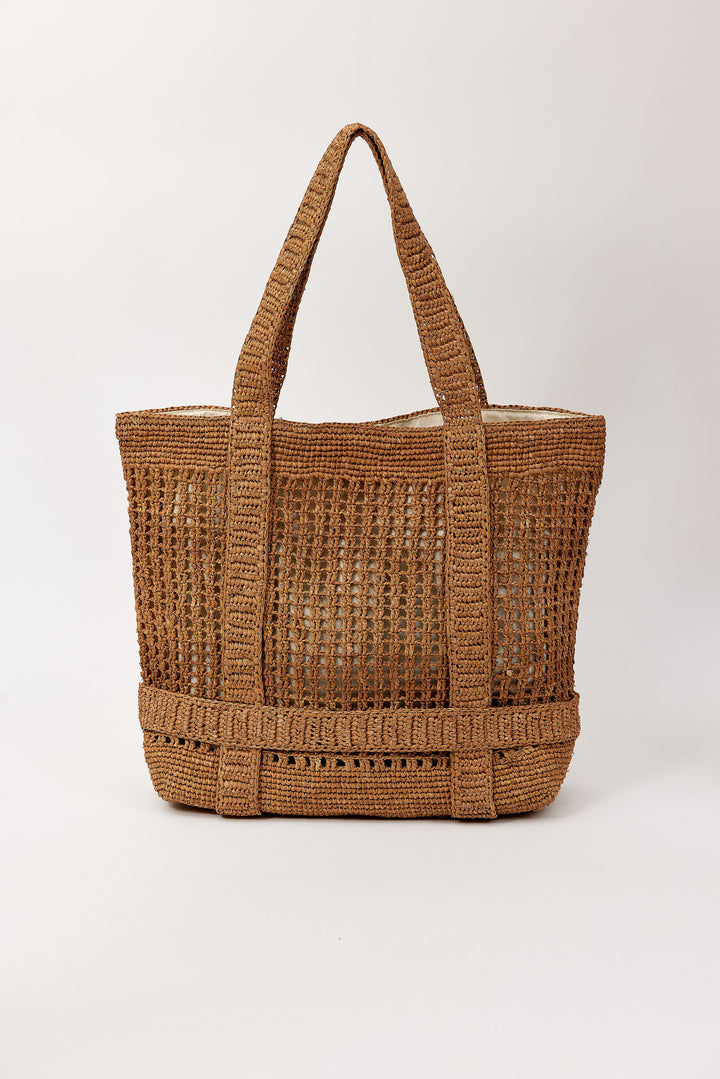 Hat Attack - Original Straw Traveler Bag in Toast