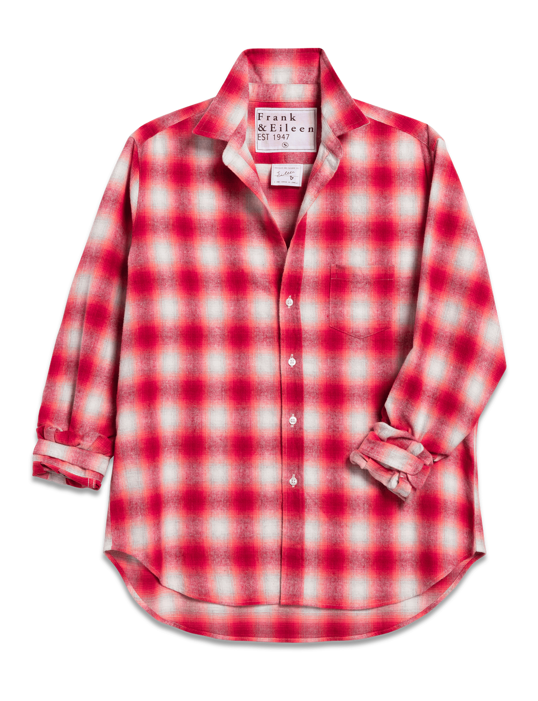 Frank & Eileen - Relaxed Button-Up Eileen in Dark Pink Plaid