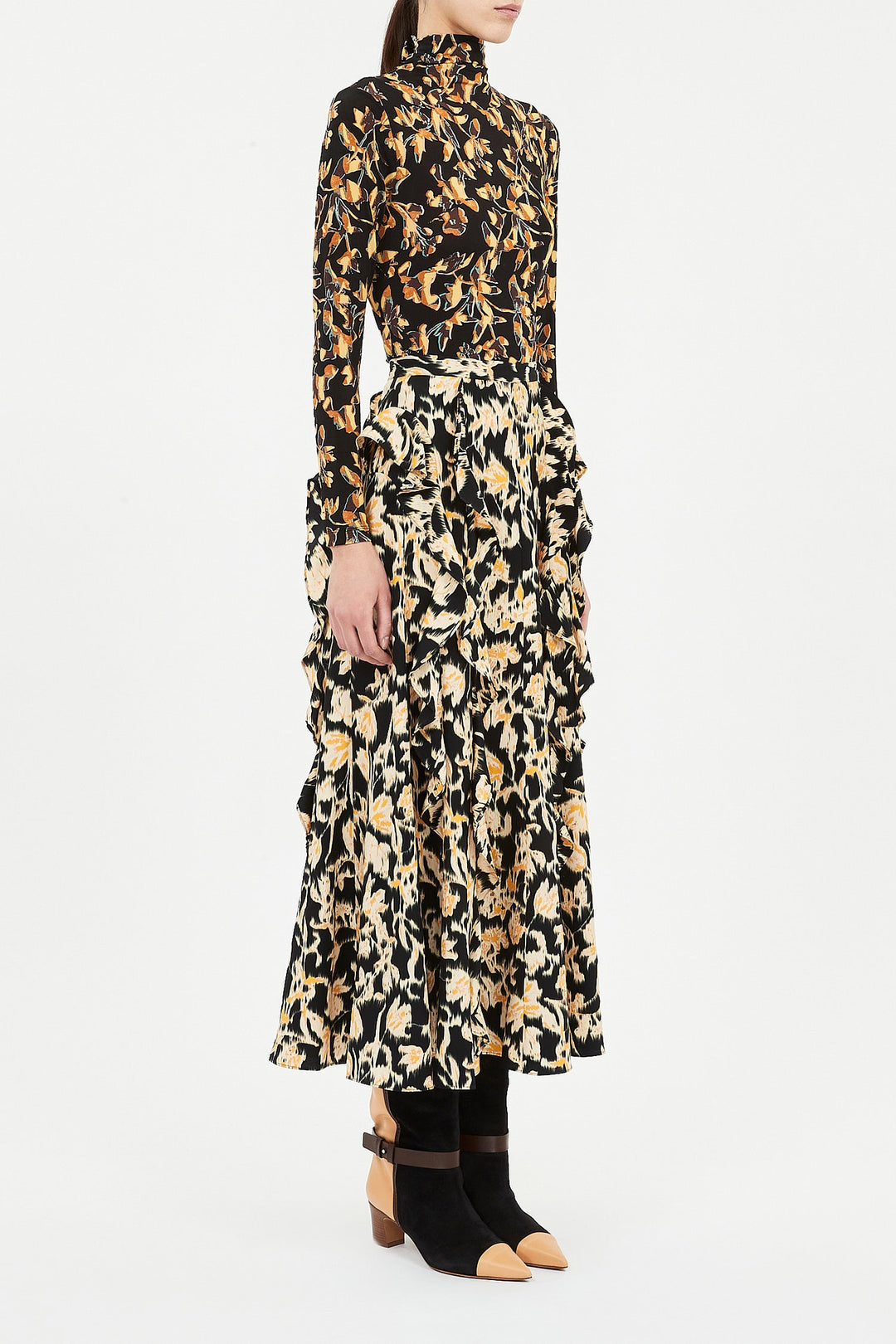 Ulla Johnson - Aurelia Jersey Long Sleeve Turtleneck Top in Solaris