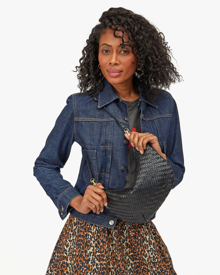 Clare V. - Lune in Black Woven Zig Zag