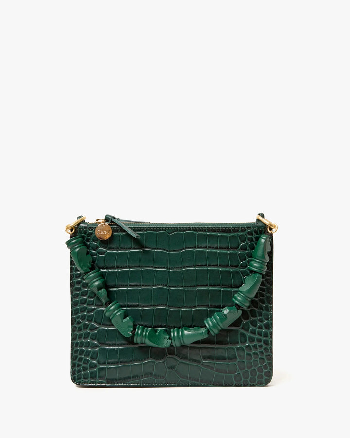 Clare V. - Shortie Strap in Evergreen Knights