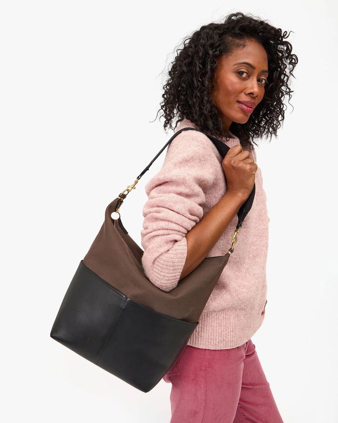 Clare V. - Sophie in Kalamata with Black Handbag