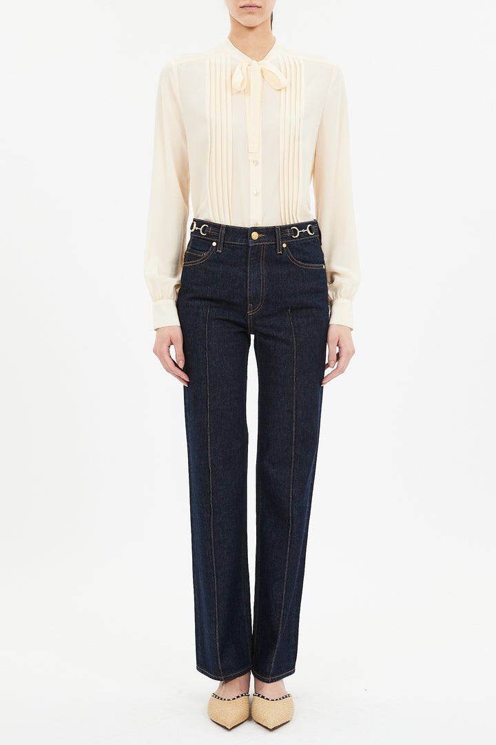 Ulla Johnson - The Agatha Straight Leg Pintuck Jean in Tigris