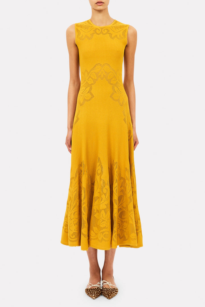 ULLA JOHNSON - Corinthia Knit Dress in Topaz DRESS