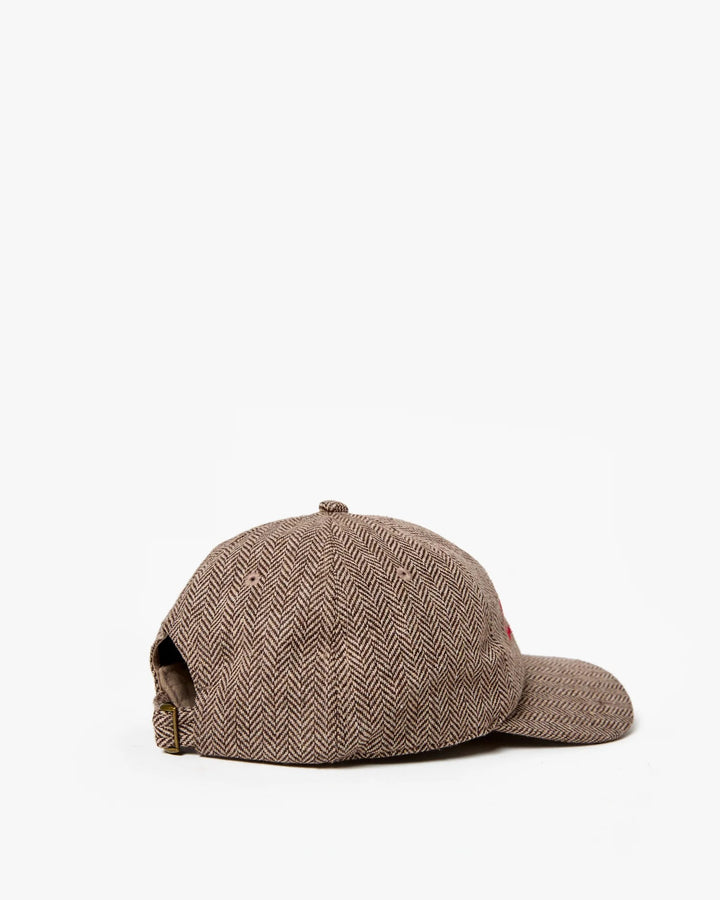 Clare V. - Wool Baseball Hat in Herringbone Taupe Hats