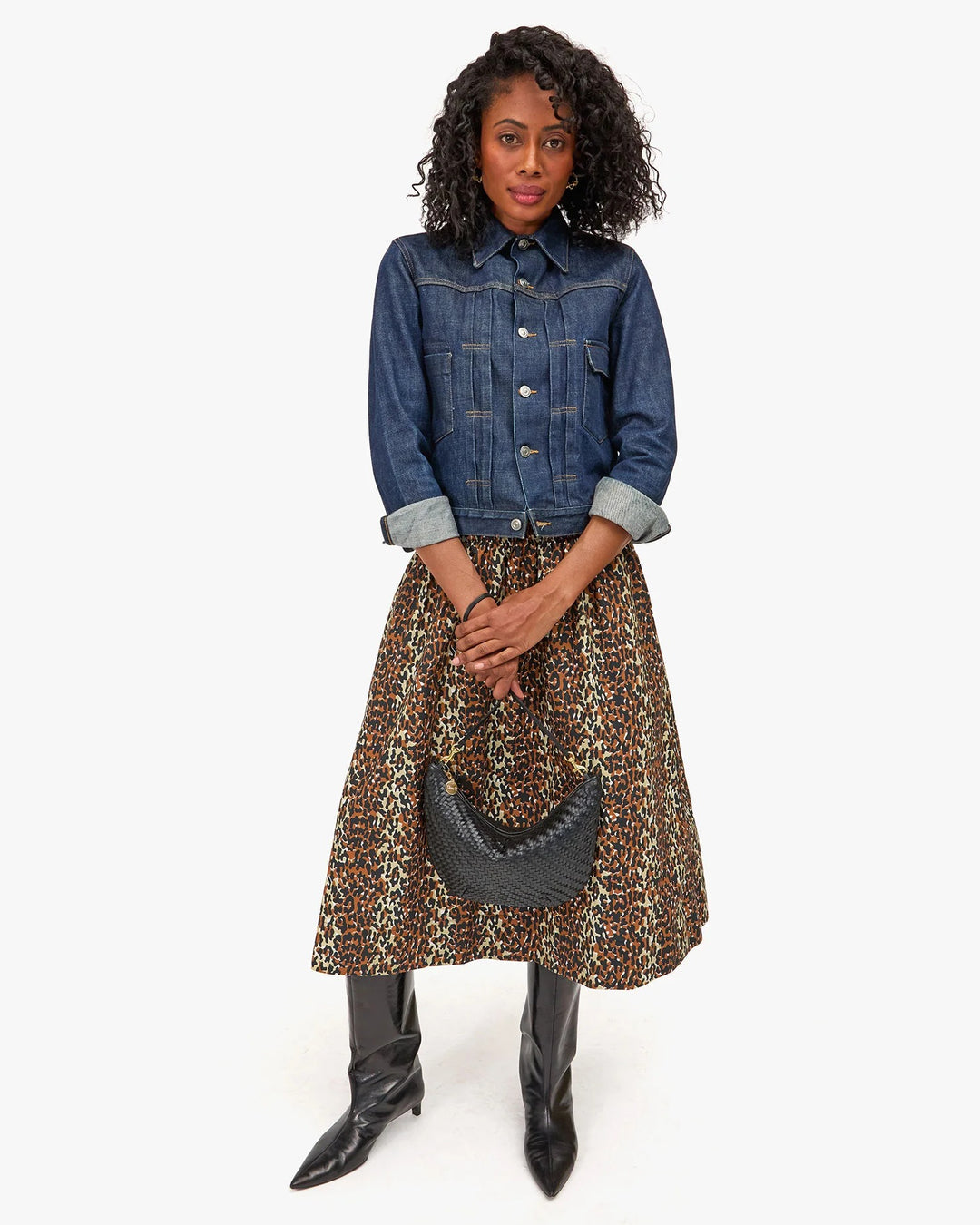 Clare V. - Lune in Black Woven Zig Zag
