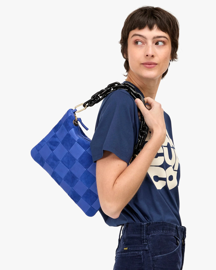 Clare V. - Flat Clutch with Tabs in Lagoon Checker