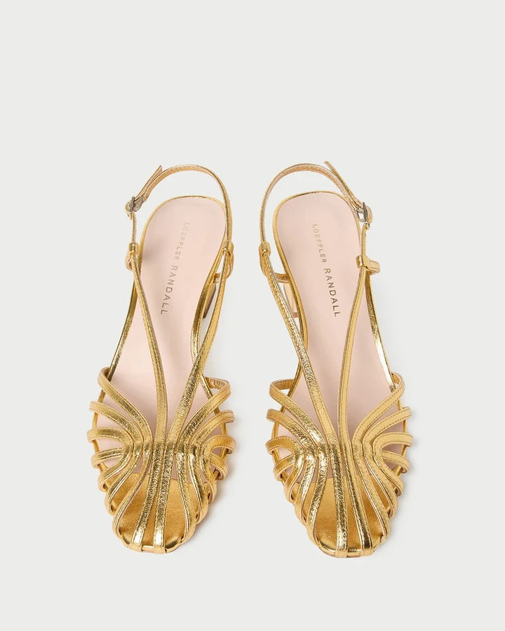 LOEFFLER RANDALL - Priscilla Lattice Slingback Sandal in Gold