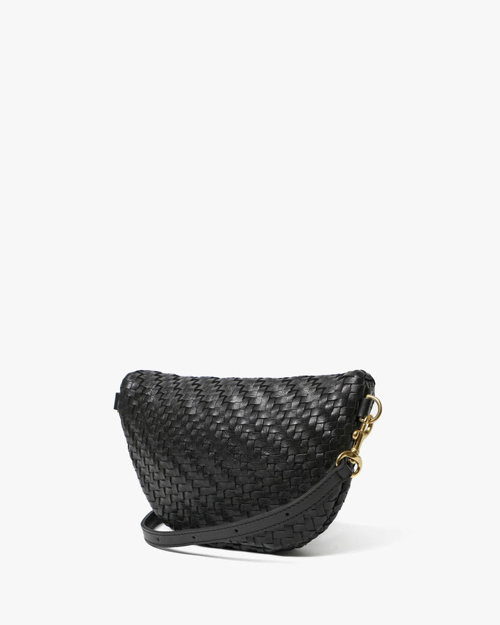 Clare V. - Petite Fanny in Black Woven Zig Zag