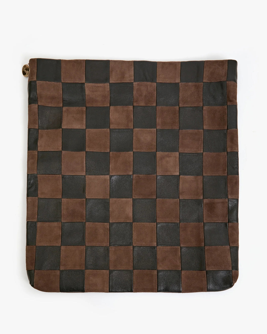 Clare V. - Carry All Clutch with Tabs in Black/Chocolate Checker