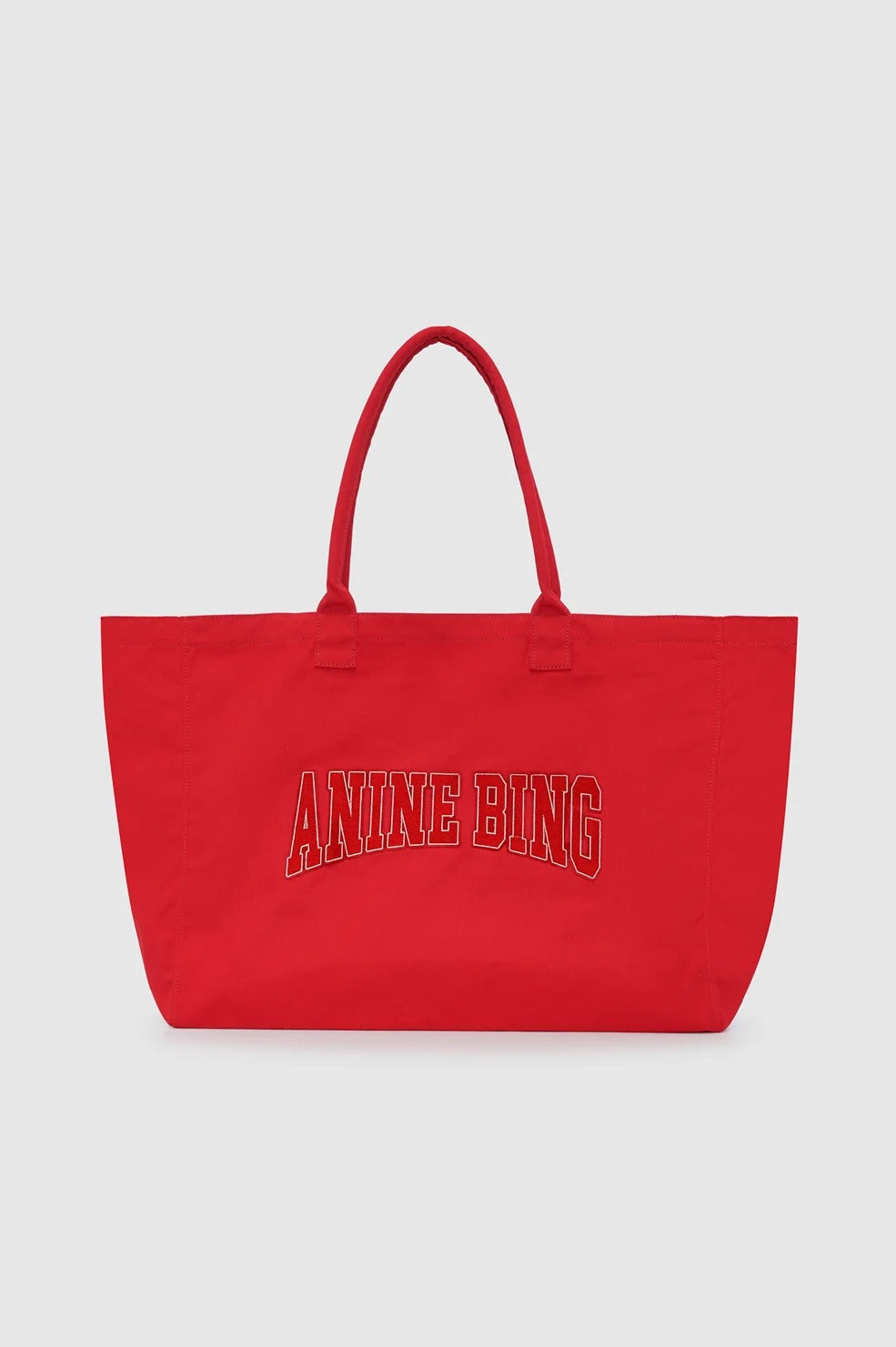 ANINE BING - Leo Coated Canvas Tote in Tango Red