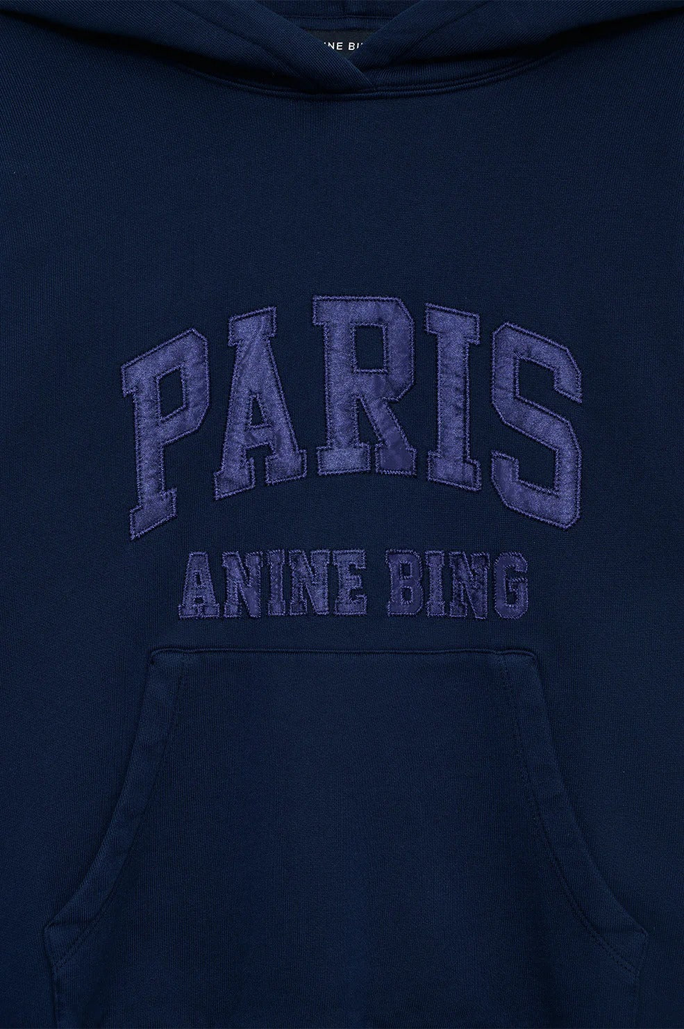 Anine Bing - Debbie Shrunken Hoodie Paris in Washed Navy