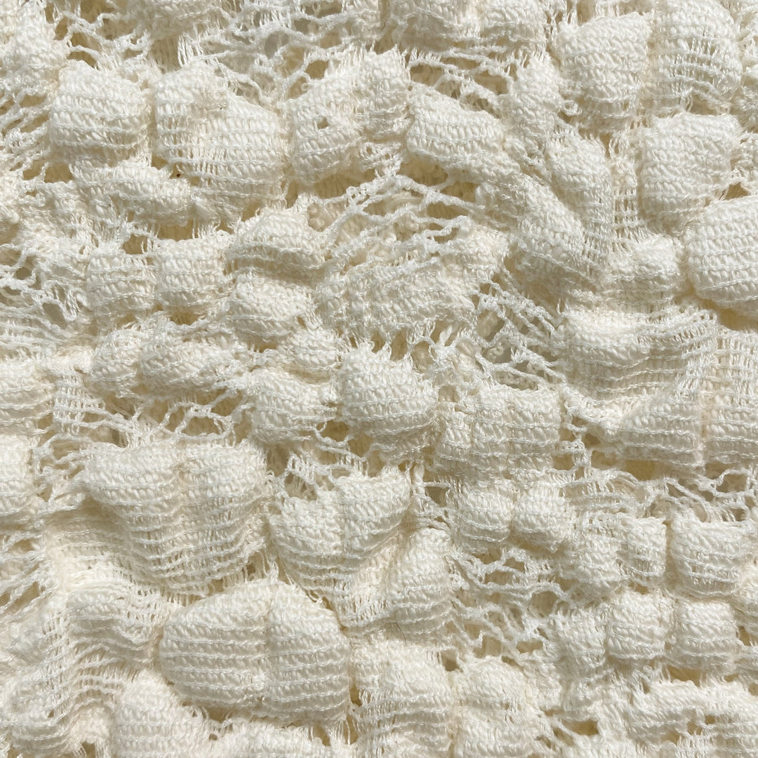ENZA COSTA - Puckered Lace Scarf Top in Off White