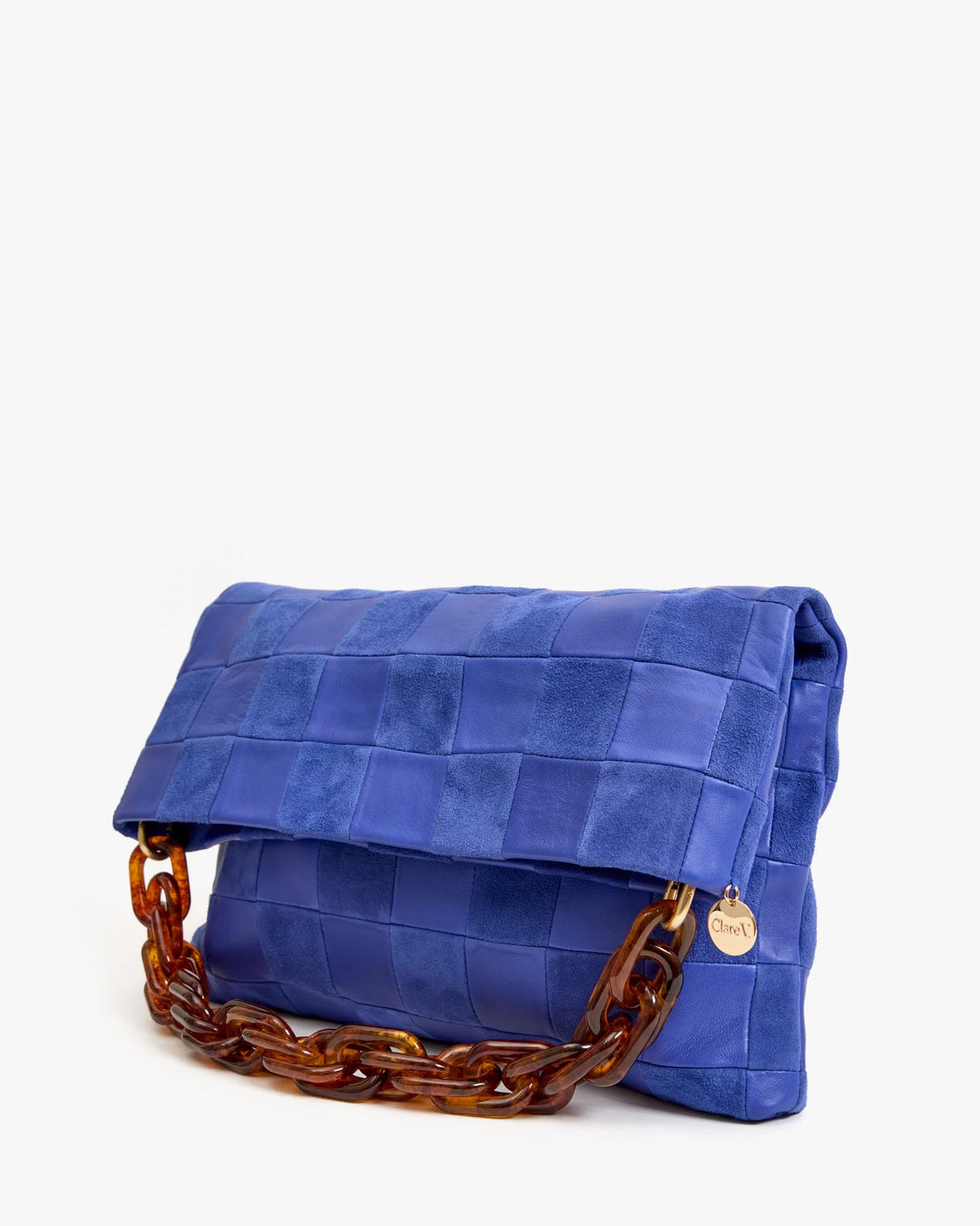 Clare V. - Carry All Clutch with Tabs in Lagoon Checker