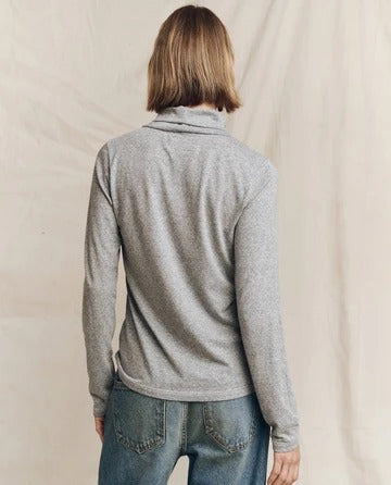 THE GREAT - The Turtleneck in Heather Grey top