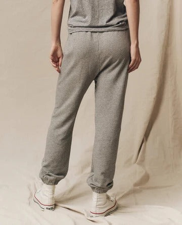 THE GREAT - Fleece Stadium Sweatpant in Dark Heather Grey
