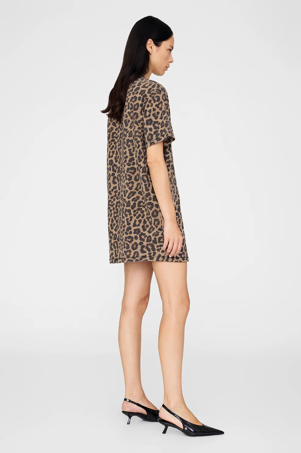 Anine Bing - Beth Mini Dress in Black Brown Leopard Dress