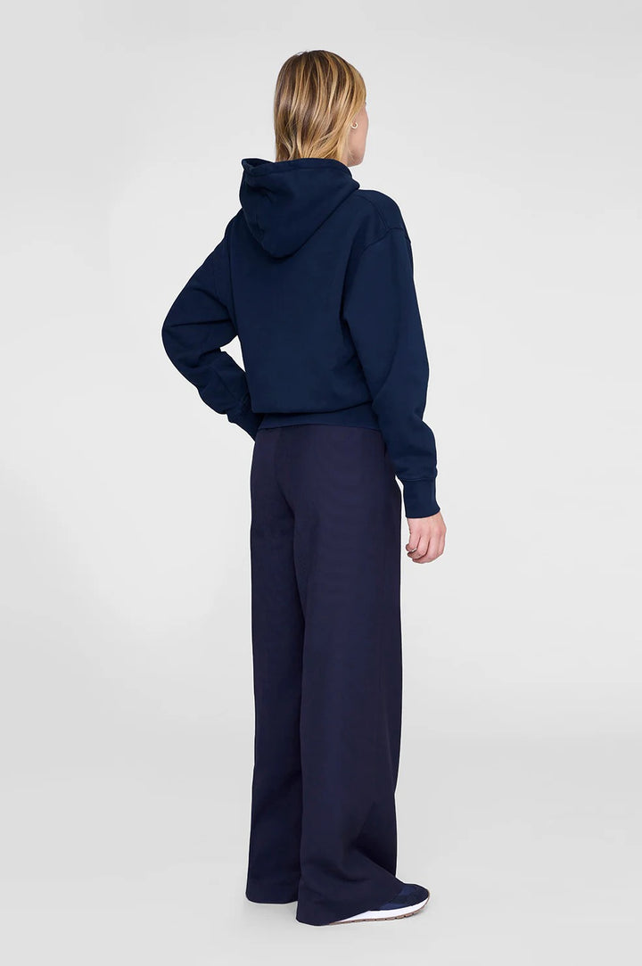 Anine Bing - Debbie Shrunken Hoodie Paris in Washed Navy