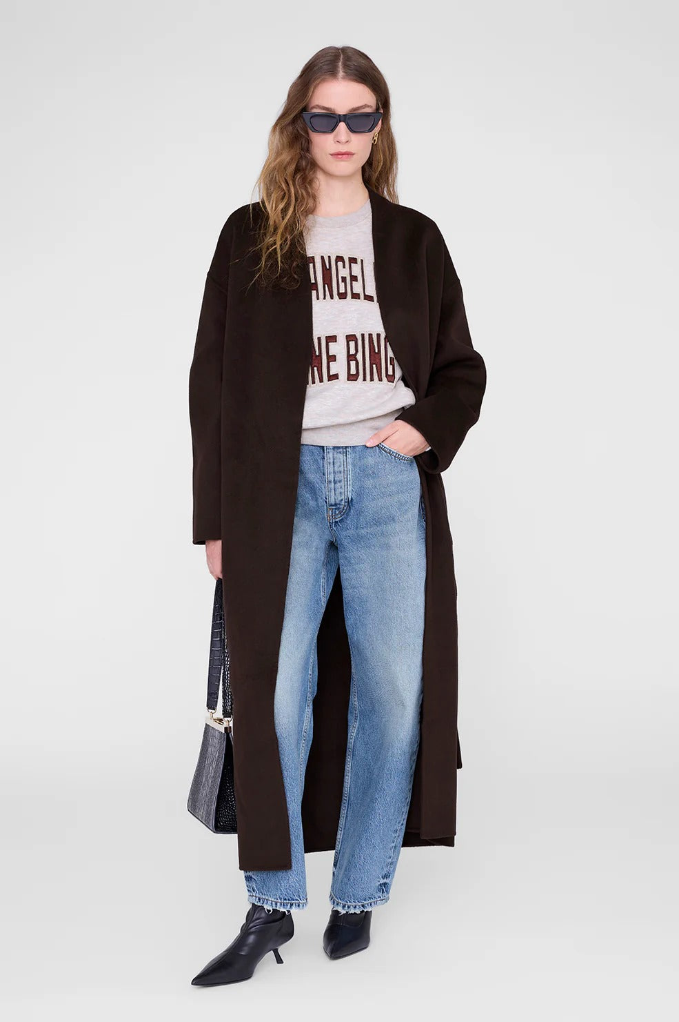 Anine Bing - Harry Shrunken Sweatshirt La in Oatmeal
