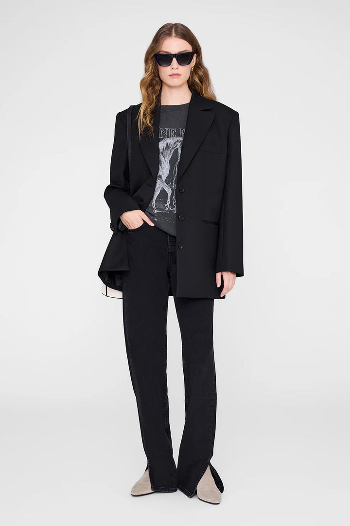 Anine Bing - Lili Tee Horse in Washed Black T-Shirts