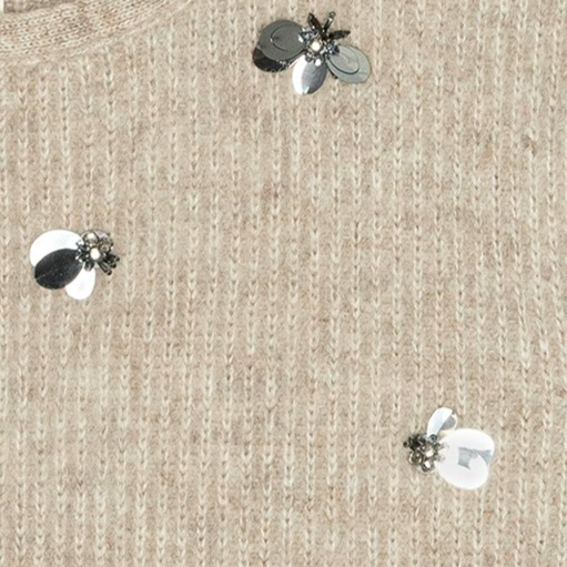 THE GREAT - The Embellished Sweater Vest in Fawn