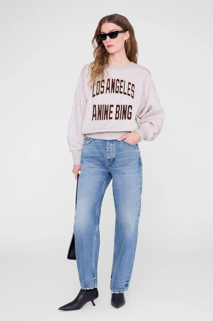 Anine Bing - Harry Shrunken Sweatshirt La in Oatmeal