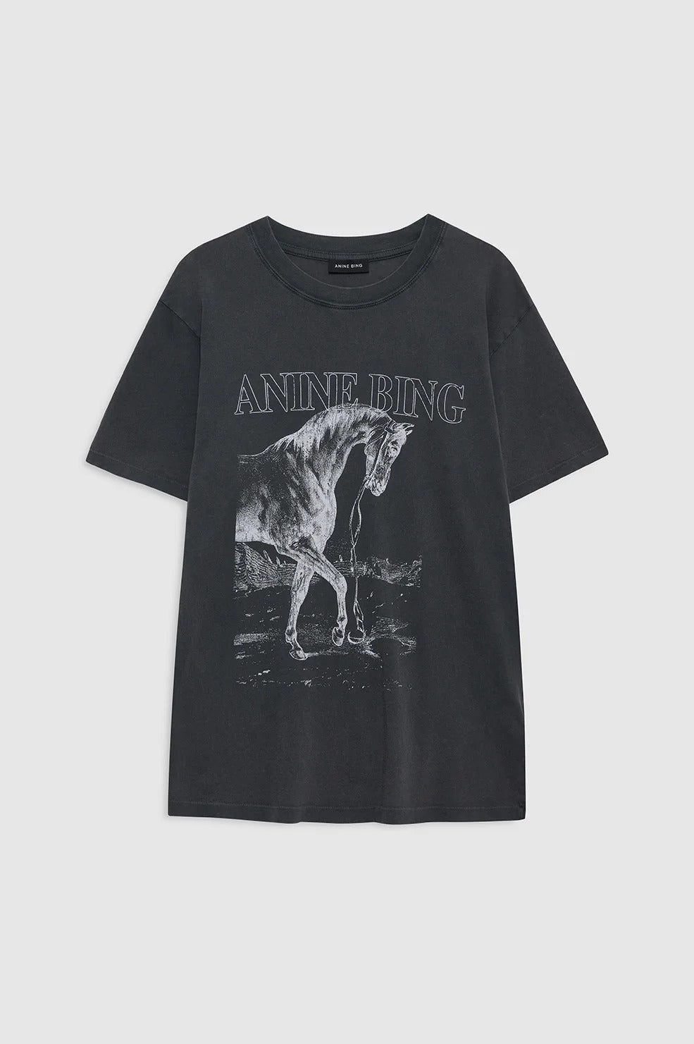 Anine Bing - Lili Tee Horse in Washed Black T-Shirts
