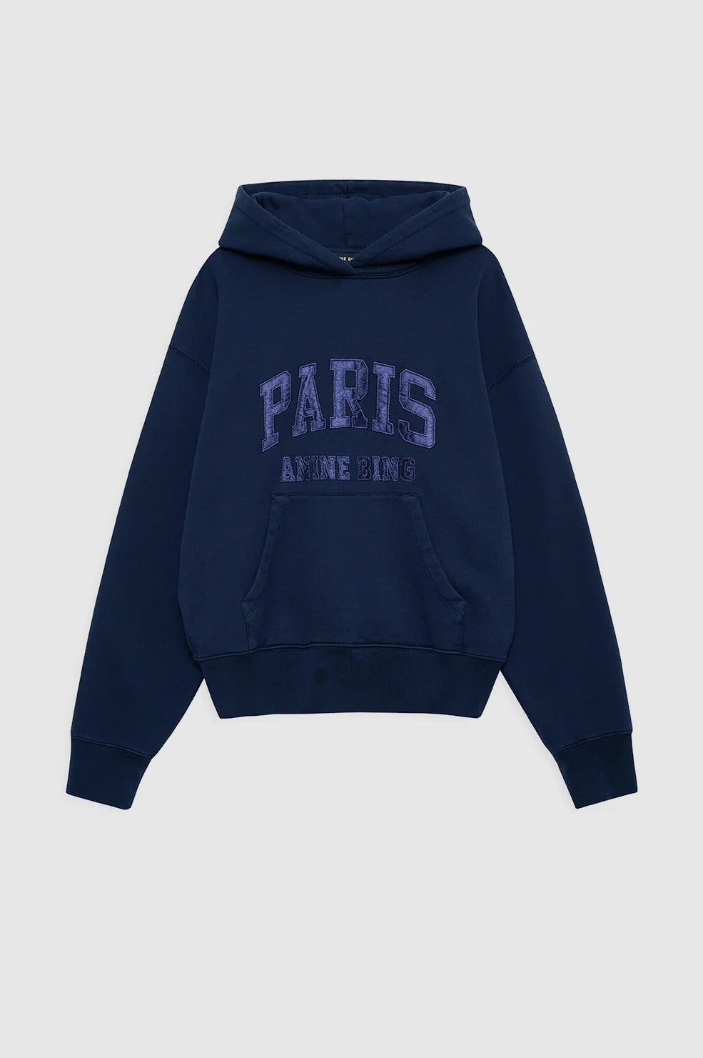 Anine Bing - Debbie Shrunken Hoodie Paris in Washed Navy