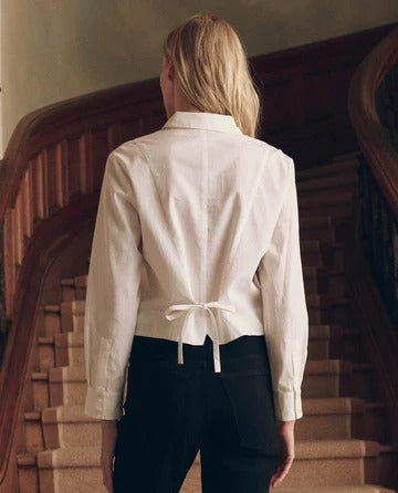 THE GREAT - The Waistcoat Button Up in White Blouse