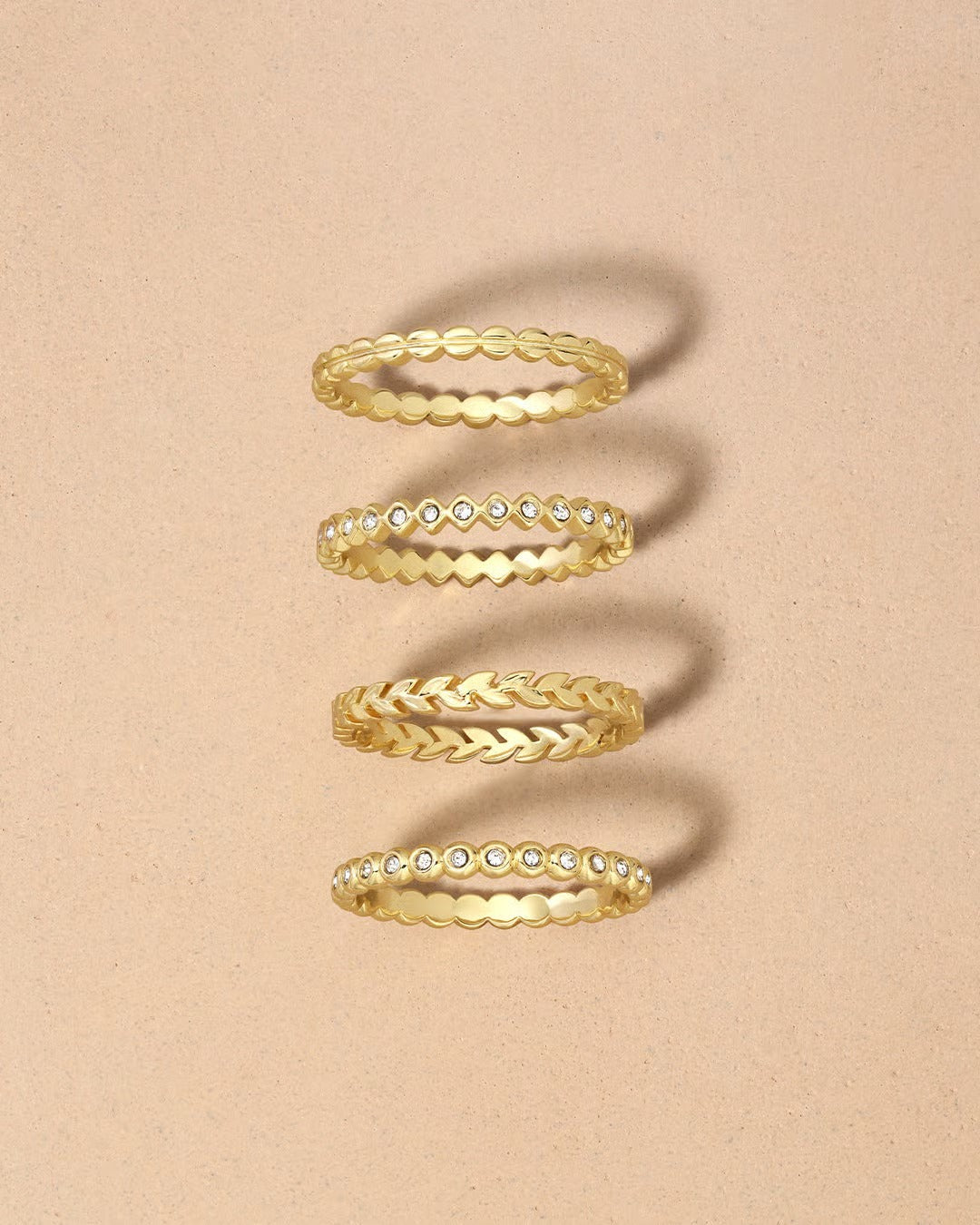 Gorjana - Mini Stackable Gold Plated Ring Set