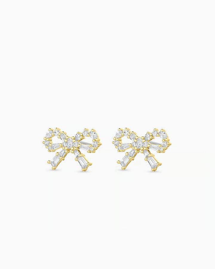 Gorjana - Fancy Bow CZ Gold Plated Earrings