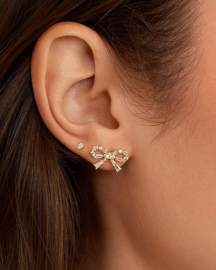 Gorjana - Fancy Bow CZ Gold Plated Earrings
