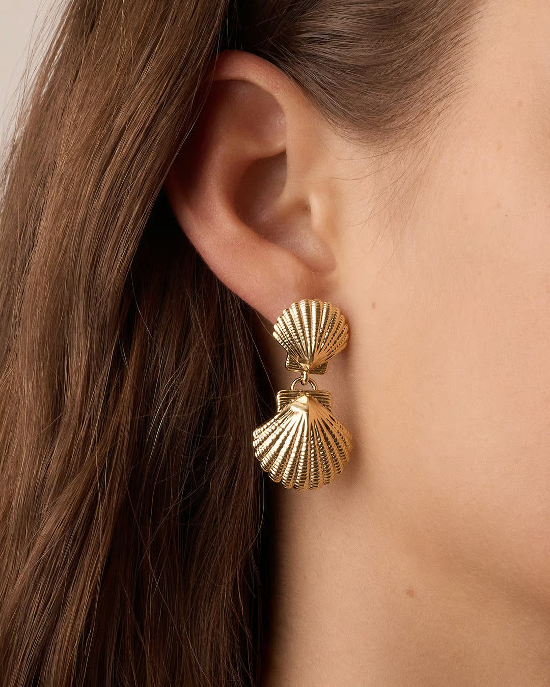 Gorjana - Shell Drop Gold Plated Earrings