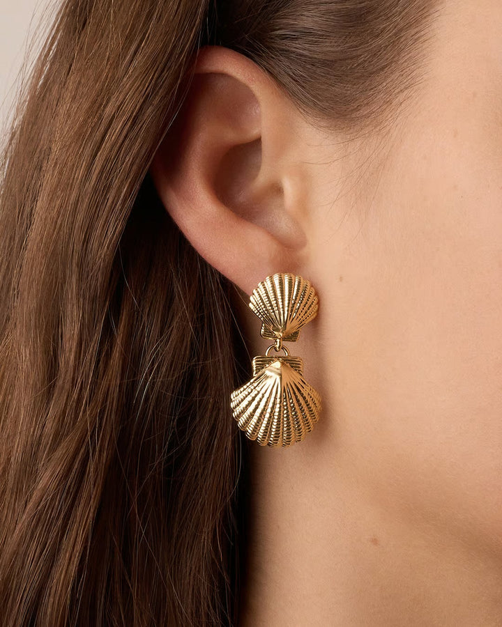 Gorjana - Shell Drop Gold Plated Earrings
